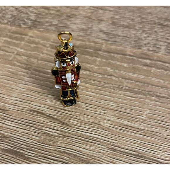 Vintage Nutcracker Charm Multicolor Gold Plated 90s - Picture 1 of 5